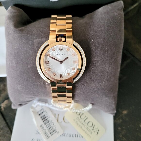 Bulova Women's 98R248 Diamond Rose Gold Watch - Picture 10 of 10